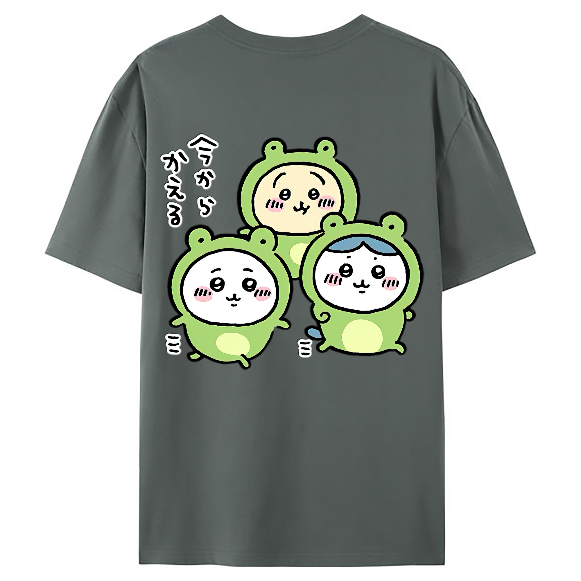 （画像用） ちいかわ ハチワレ Chii-kawa hachiware 綿100％ メンズ半袖Tシャツ（バックプリント） 通気性